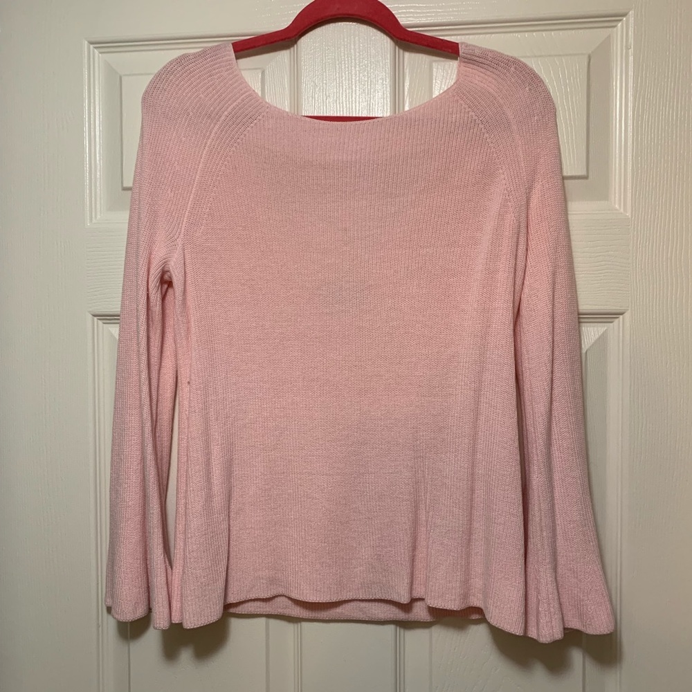 Pink bell sleeve sweater
